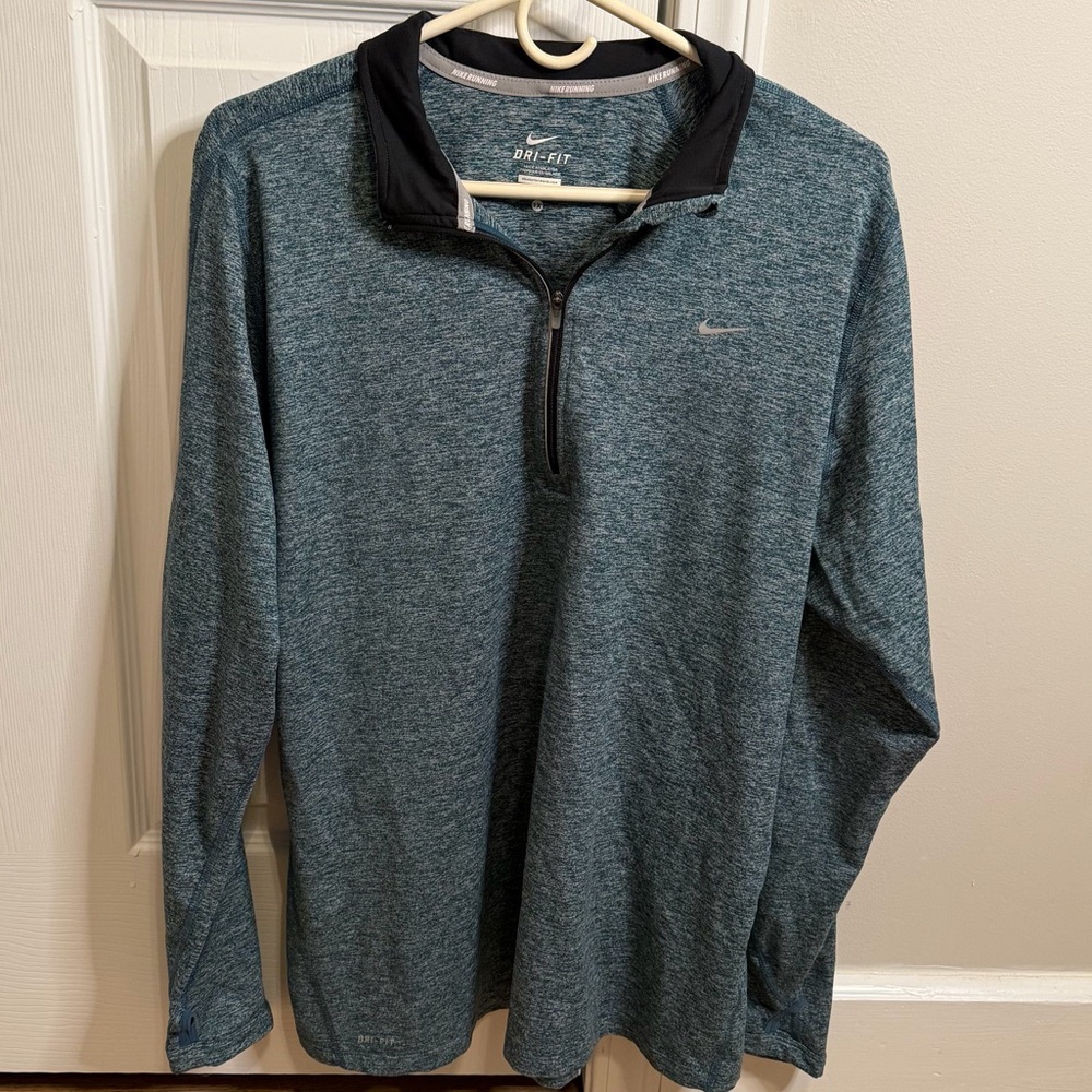 Nike Teal Long Sleeve Half-Zip Top